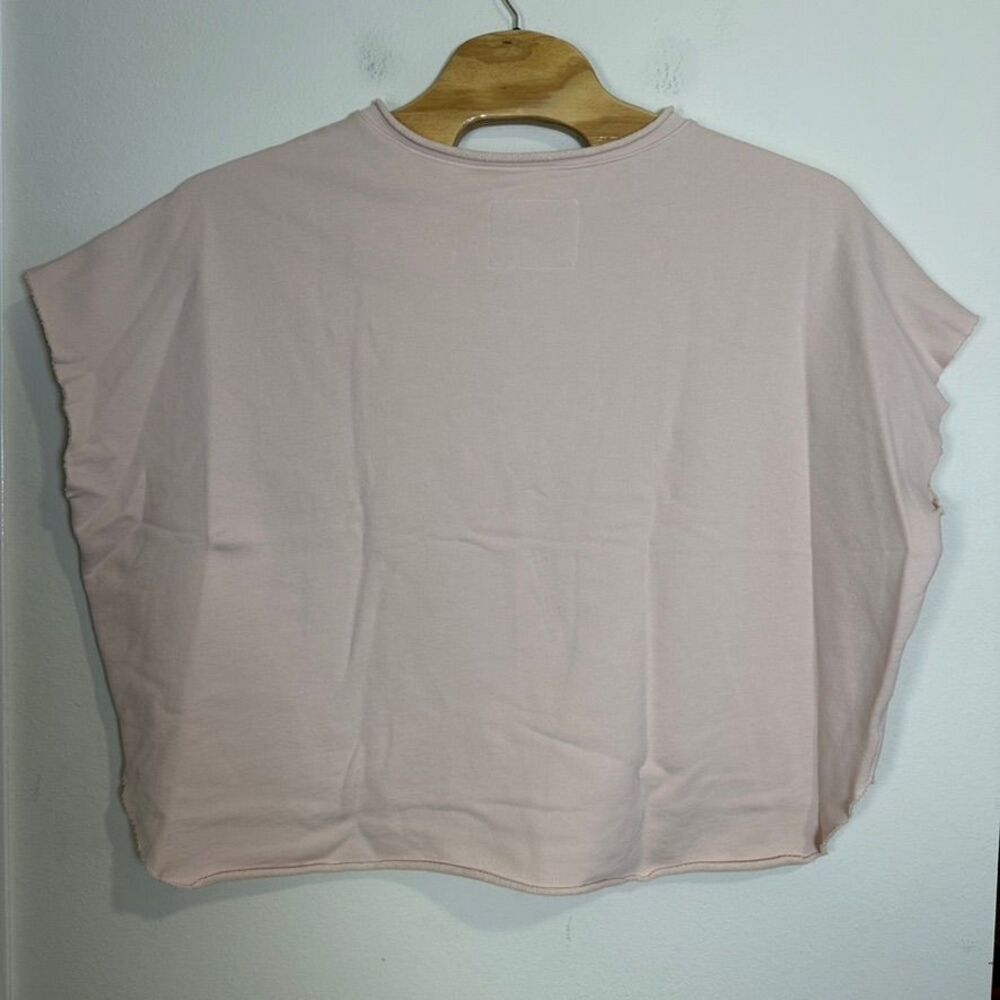 Frank & Eileen Olive Light Pink Boxy Cropped Terry cloth Capelet - Picture 2 of 6